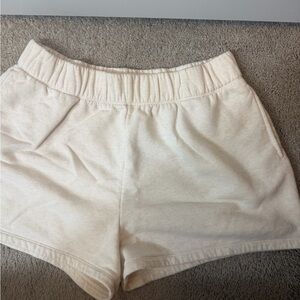 nuuds heathered bone vintage fleece shorts